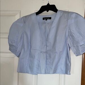 Sky Blue Puff Sleeve Blouse